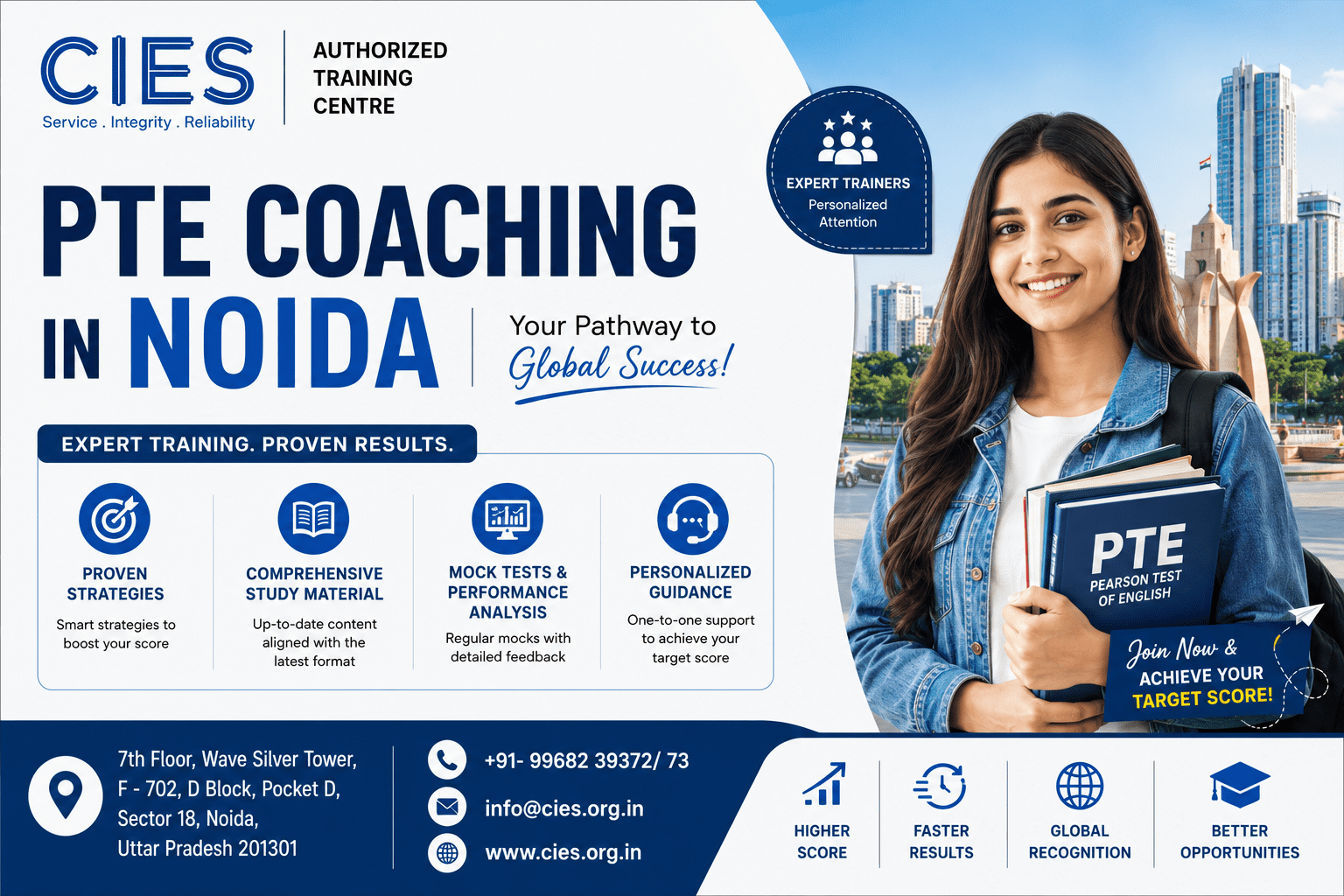 Best PTE institute in India offering PTE Academic coaching, fast results and study abroad support – CIES Overseas Education