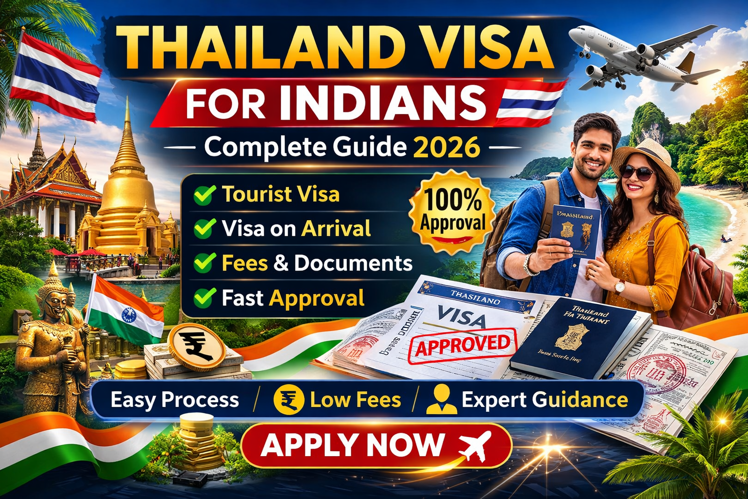 Thailand Visa for Indians 2026 – Complete Tourist Visa Guide, Fees & Requirements