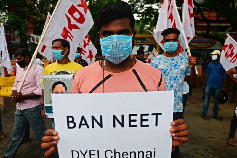 INDIA-EDUCATION-PROTEST