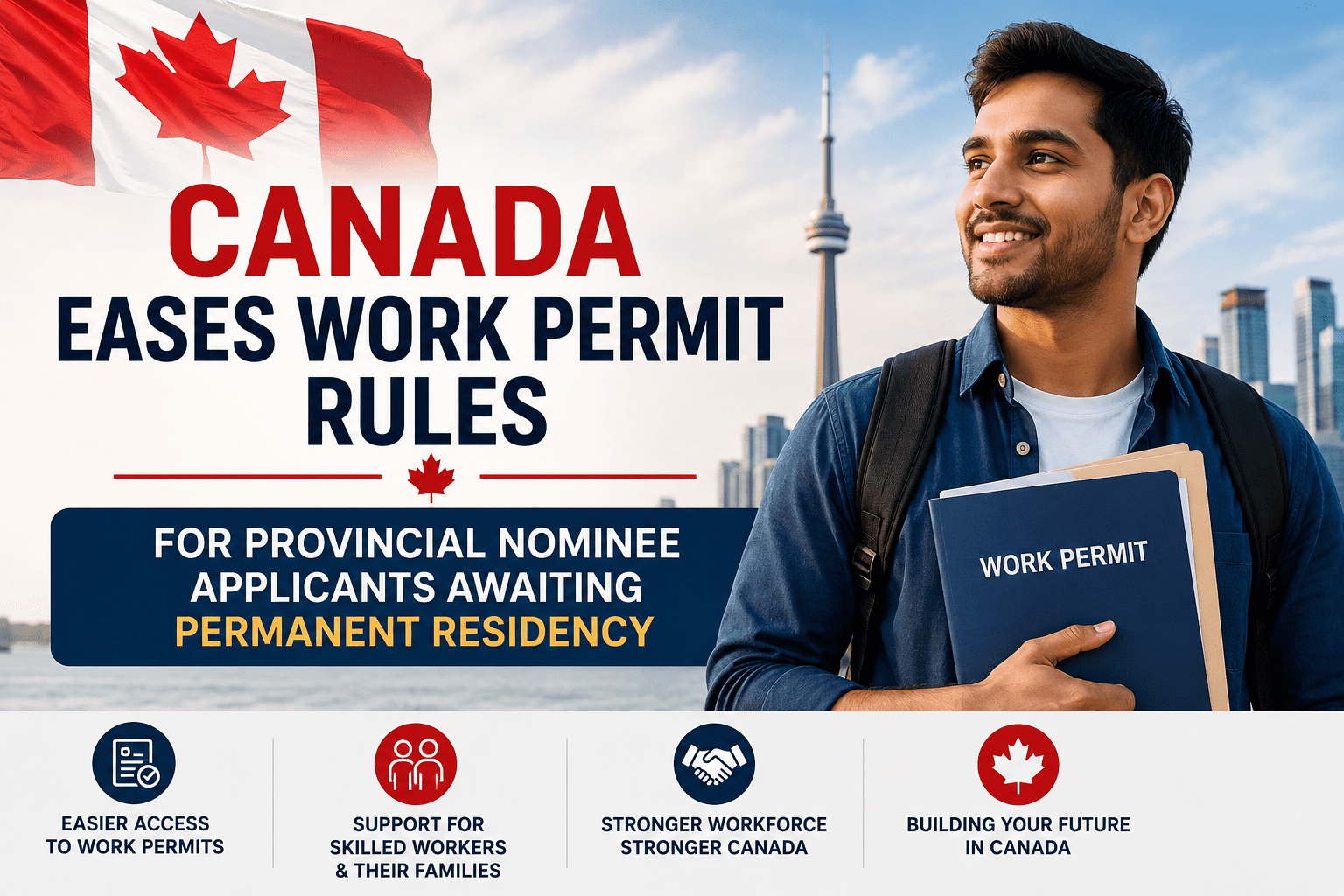 Canada eases work permit rules for Provincial Nominee Program applicants awaiting permanent residency in 2026.