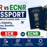 ECR vs ECNR passport comparison showing eligibility, benefits, and emigration requirements for Indian passport holders