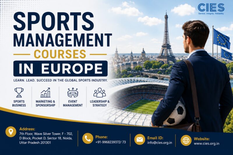Indian students exploring sports management courses in Europe and global sports career opportunities.