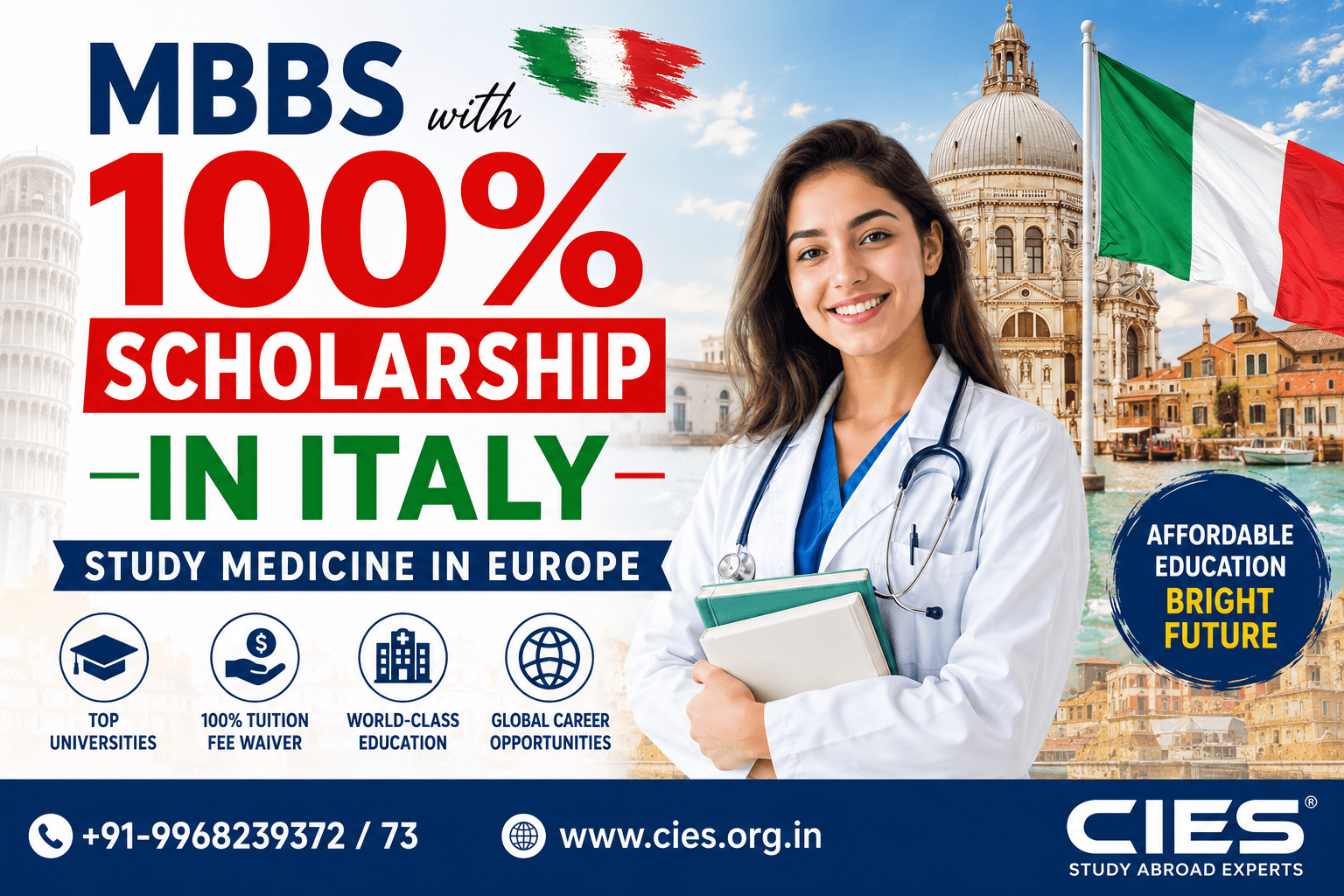 MBBS with 100% Scholarship in Italy for Indian Students