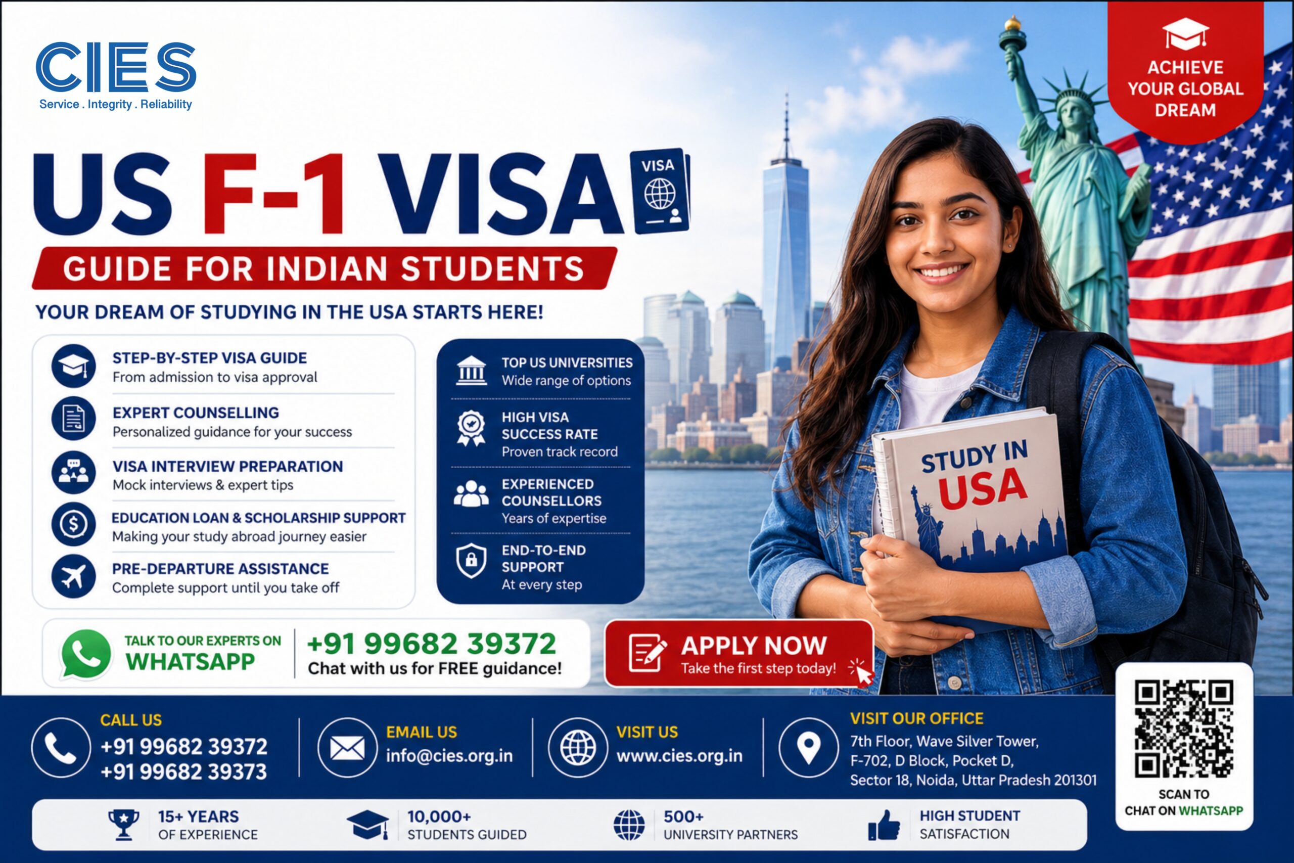 US F-1 visas for Indian students complete guide covering eligibility, documents, visa interview, fees, and application process.