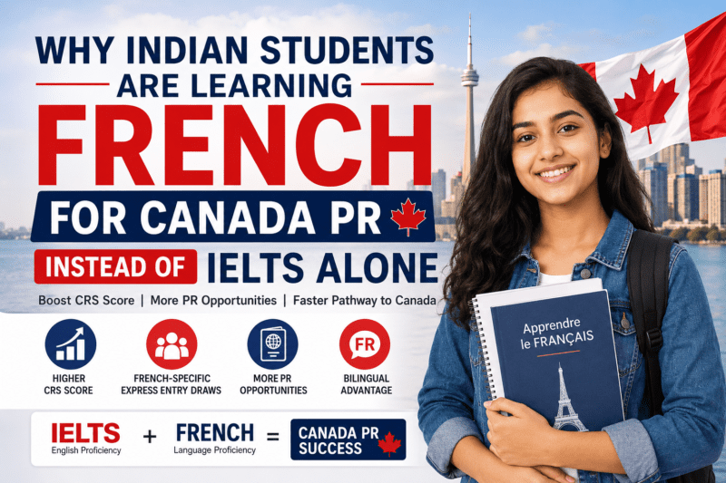 Indian students learning French for Canada PR to increase CRS scores and improve Express Entry immigration opportunities