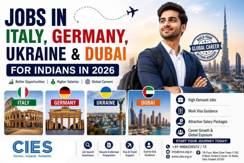 Jobs abroad for Indians in Italy, Germany, Ukraine and Dubai in 2026