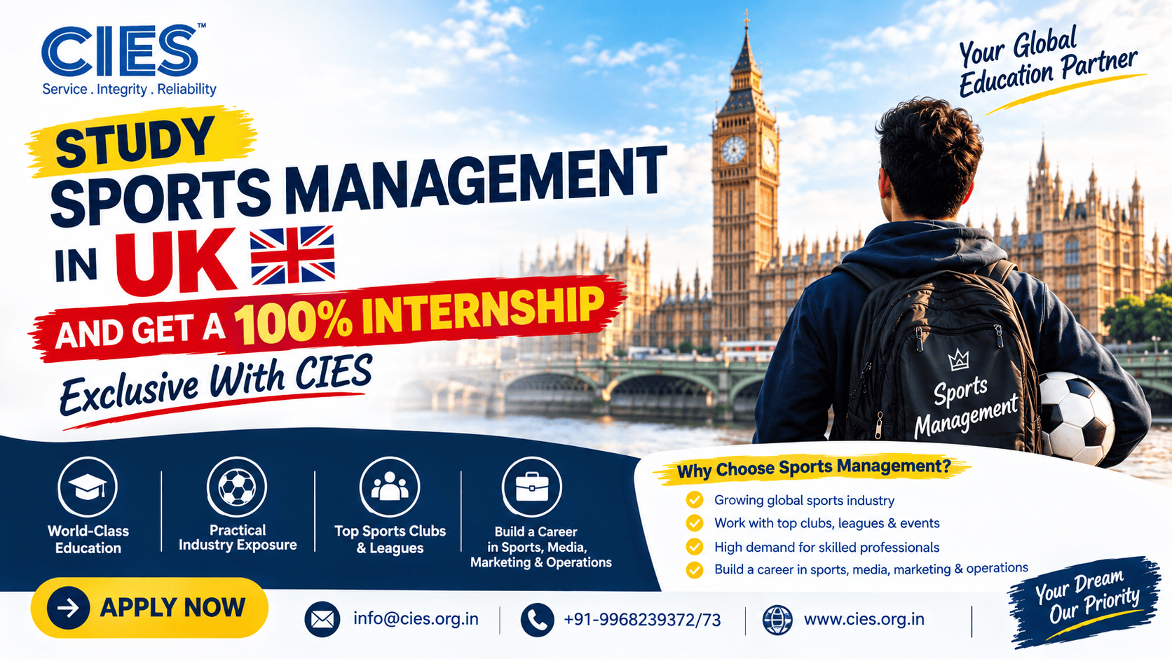 Study Sports Management in UK with Internship