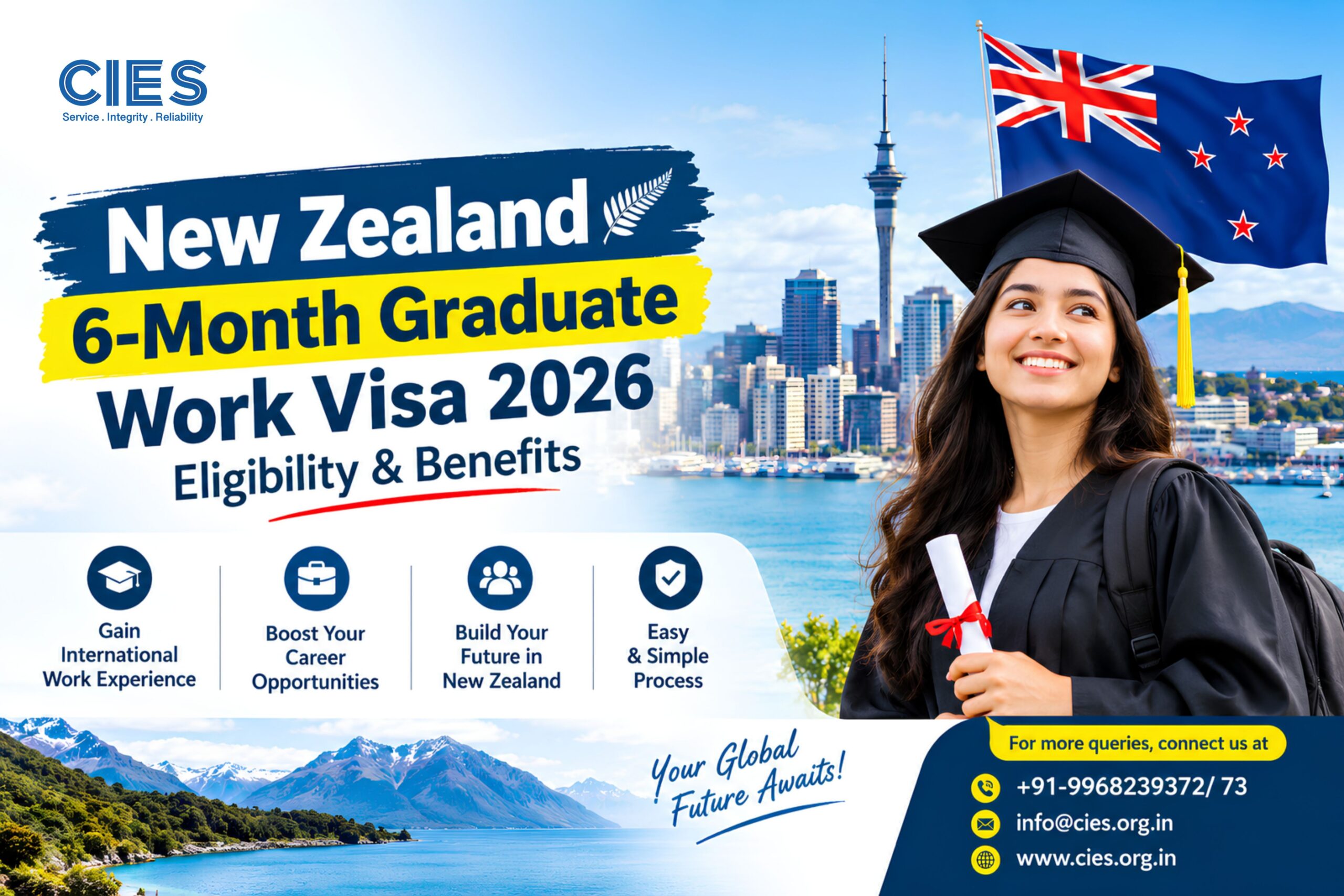New Zealand 6-month Graduate Work Visa 2026 eligibility and benefits for international students
